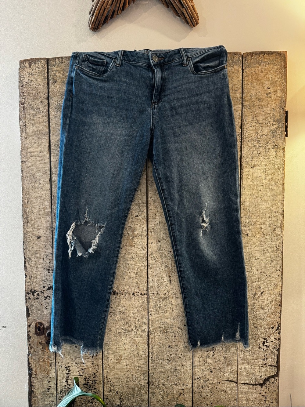 KUT from the Kloth Women’s Size 10 Distressed Raw Hem Jeans Stretch Denim
